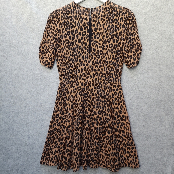 Reformation Gracie Tan and Black Leopard Print Mini Dress - Picture 4 of 10
